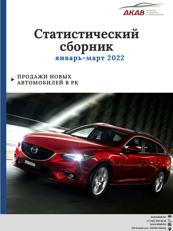 Статистика продаж на автомобильном рынке Казахстана январь - март 2022 г. - АКАБ