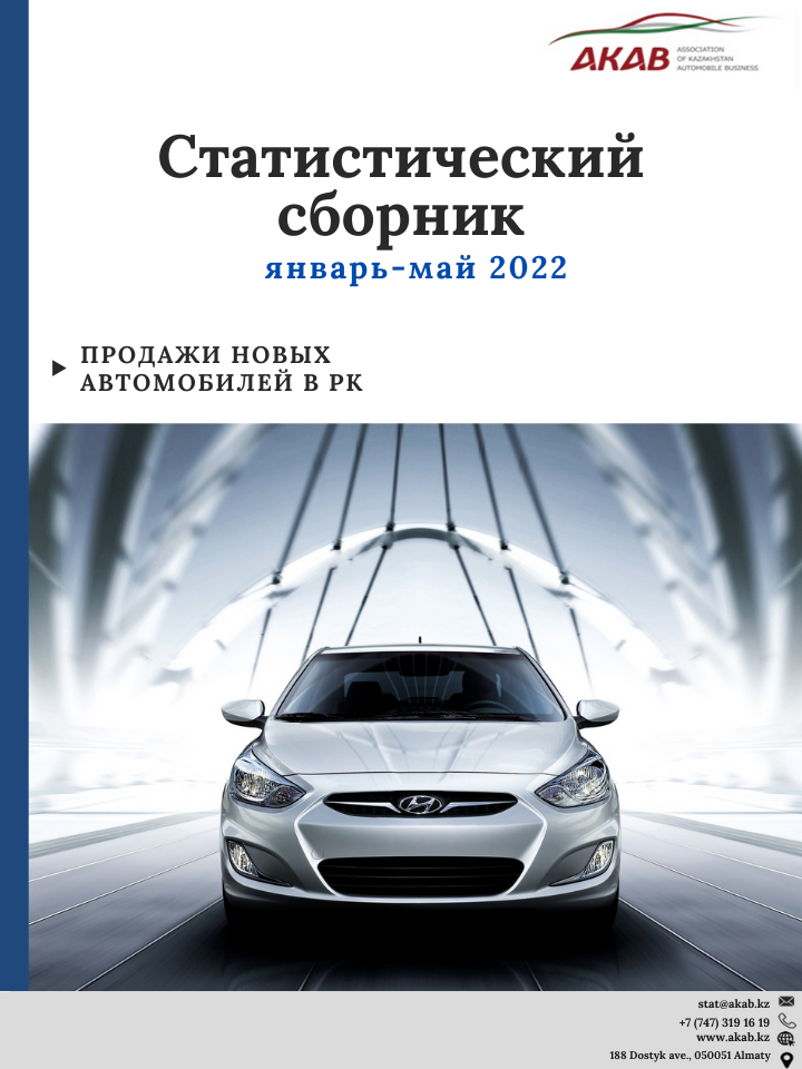 Статистика продаж на автомобильном рынке Казахстана январь - май 2022 г. - АКАБ