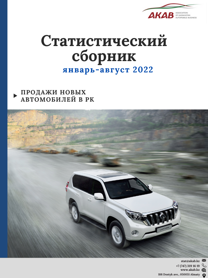 Статистика продаж на автомобильном рынке Казахстана январь - август 2022 г. - АКАБ