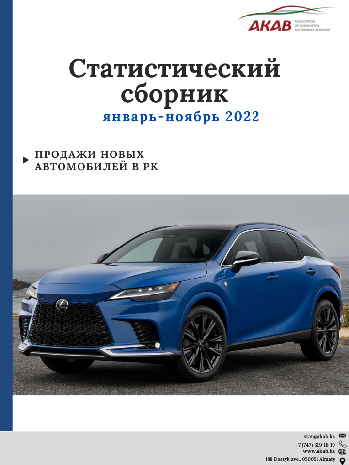 Статистика продаж на автомобильном рынке Казахстана январь – ноябрь 2022 г. - АКАБ